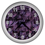 Purple town Wall Clocks (Silver) 