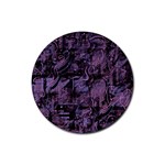Purple town Rubber Coaster (Round) 