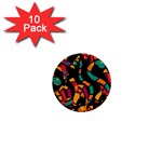 Colorful snakes 1  Mini Buttons (10 pack) 
