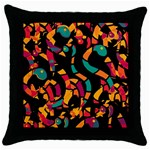 Colorful snakes Throw Pillow Case (Black)