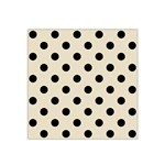 Polka Dots - Black on Pearl Brown Satin Bandana Scarf