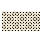 Polka Dots - Black on Pearl Brown Satin Shawl