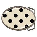 Polka Dots - Black on Pearl Brown Belt Buckle