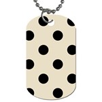 Polka Dots - Black on Pearl Brown Dog Tag (Two Sides)