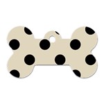 Polka Dots - Black on Pearl Brown Dog Tag Bone (Two Sides)