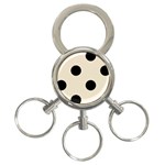 Polka Dots - Black on Pearl Brown 3-Ring Key Chain