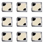 Polka Dots - Black on Pearl Brown Mega Link Italian Charm (9 pack)