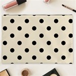 Polka Dots - Black on Pearl Brown Cosmetic Bag (XXL)