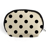Polka Dots - Black on Pearl Brown Accessory Pouch (Medium)