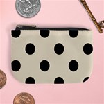 Polka Dots - Black on Pearl Brown Mini Coin Purse