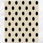 Polka Dots - Black on Pearl Brown Canvas 11  x 14 