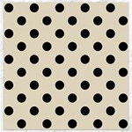 Polka Dots - Black on Pearl Brown Canvas 12  x 12 