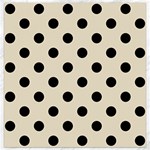 Polka Dots - Black on Pearl Brown Canvas 16  x 16 