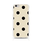 Polka Dots - Black on Pearl Brown Apple iPhone 6/6S Silicone Case (Transparent)
