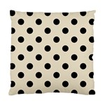Polka Dots - Black on Pearl Brown Standard Cushion Case (Two Sides)
