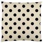 Polka Dots - Black on Pearl Brown Large Cushion Case (One Side)