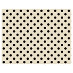 Polka Dots - Black on Pearl Brown Double Sided Flano Blanket (Medium)