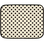 Polka Dots - Black on Pearl Brown Fleece Blanket (Mini)