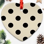 Polka Dots - Black on Pearl Brown Ornament (Heart)