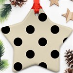 Polka Dots - Black on Pearl Brown Ornament (Star)