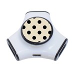 Polka Dots - Black on Pearl Brown Portable USB Hub (One Side)