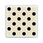 Polka Dots - Black on Pearl Brown Memory Card Reader with Storage (Square)