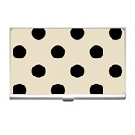 Polka Dots - Black on Pearl Brown Business Card Holder