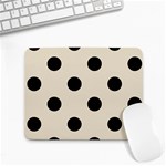 Polka Dots - Black on Pearl Brown Small Mousepad