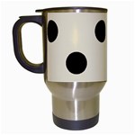 Polka Dots - Black on Pearl Brown Travel Mug (Black)