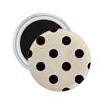 Polka Dots - Black on Pearl Brown 2.25  Magnet