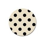 Polka Dots - Black on Pearl Brown Magnet 3  (Round)