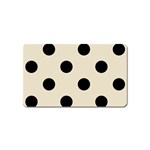 Polka Dots - Black on Pearl Brown Magnet (Name Card)
