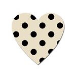 Polka Dots - Black on Pearl Brown Magnet (Heart)