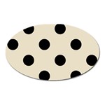 Polka Dots - Black on Pearl Brown Magnet (Oval)