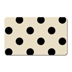 Polka Dots - Black on Pearl Brown Magnet (Rectangular)
