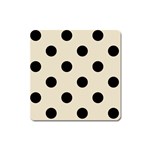 Polka Dots - Black on Pearl Brown Magnet (Square)