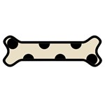 Polka Dots - Black on Pearl Brown Magnet (Dog Bone)