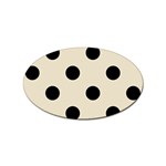 Polka Dots - Black on Pearl Brown Sticker Oval (100 pack)