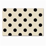 Polka Dots - Black on Pearl Brown Postcard 4  x 6 