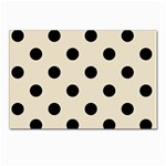 Polka Dots - Black on Pearl Brown Postcard 5  x 7 