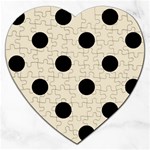 Polka Dots - Black on Pearl Brown Jigsaw Puzzle (Heart)