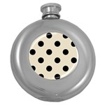 Polka Dots - Black on Pearl Brown Hip Flask (5 oz)
