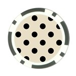 Polka Dots - Black on Pearl Brown Poker Chip Card Guard (10 pack)