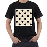 Polka Dots - Black on Pearl Brown Men s T-Shirt (Black)