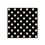 Polka Dots - Pearl Brown on Black Satin Bandana Scarf