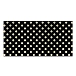 Polka Dots - Pearl Brown on Black Satin Shawl
