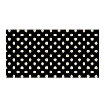 Polka Dots - Pearl Brown on Black Satin Wrap