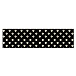 Polka Dots - Pearl Brown on Black Satin Scarf (Oblong)