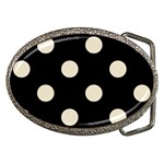 Polka Dots - Pearl Brown on Black Belt Buckle