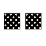 Polka Dots - Pearl Brown on Black Cufflinks (Square)